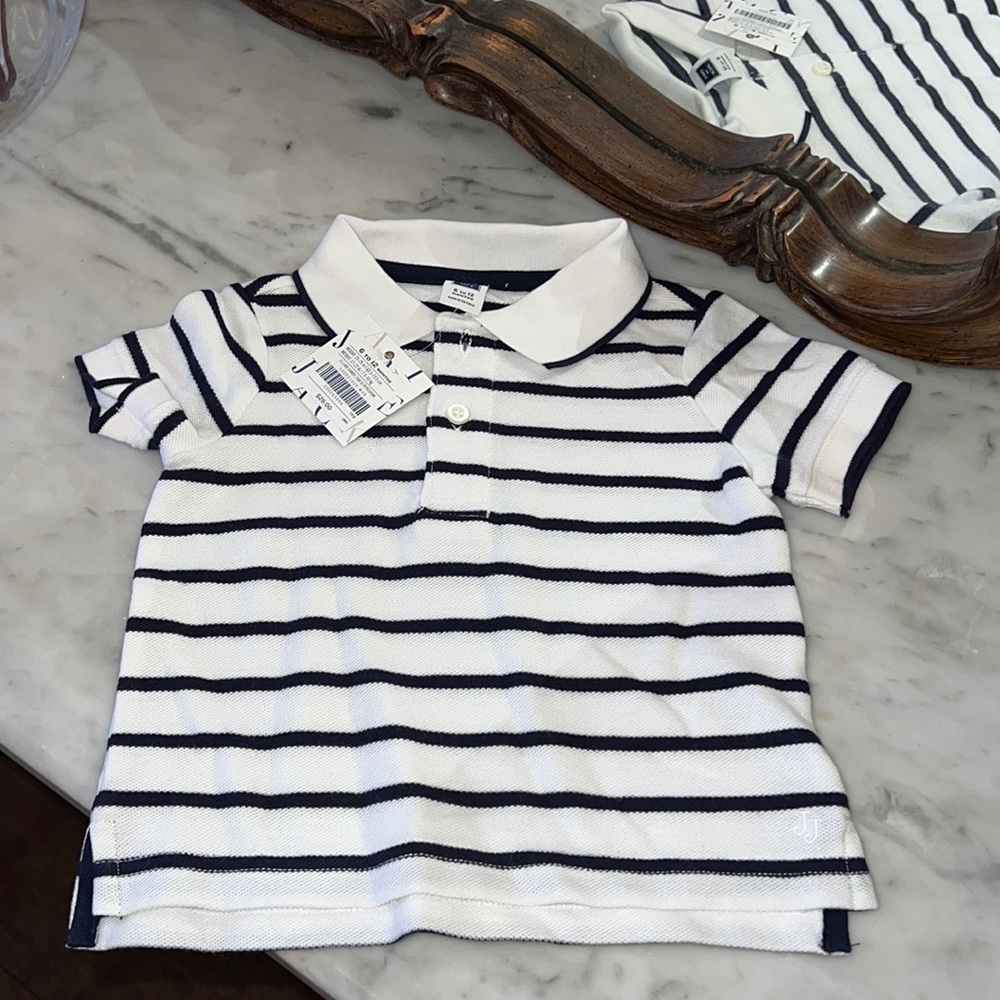 Janie and Jack navy and white polo